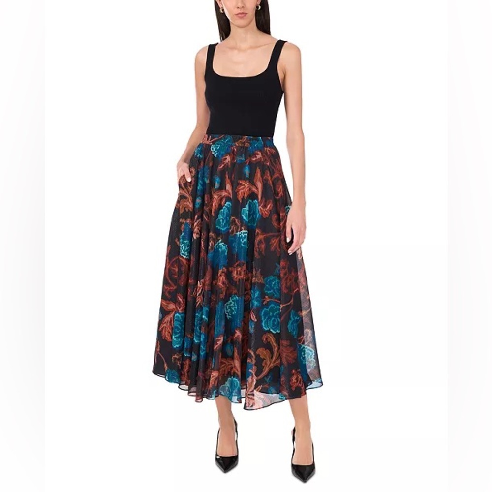 NWT Parker Womens The Emily Floral-Print Relaxed Maxi Skirt  Floral A-Line Skirt